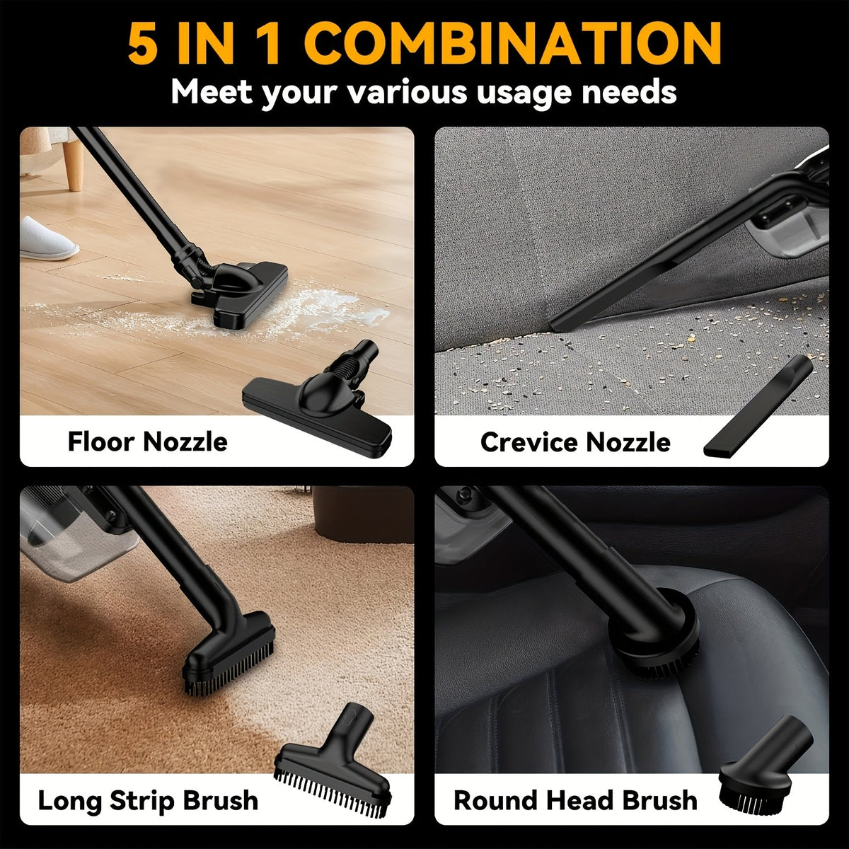 Cordless Handheld Vacuum Cleaner - DeWalt 20V Battery Compatible (Battery Not Included), 500W Motor, 46 CFM, HEPA Filtration - Hard Floor, Car & Pet Hair - Tool Only