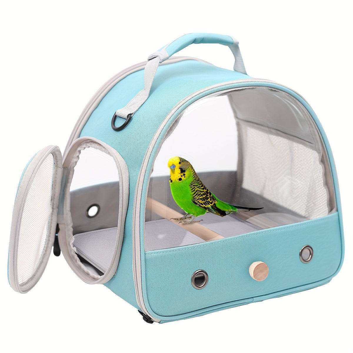 Foldable Bird Travel Cage Carrier for Parakeets Budgies Cockatiels Conures & Parrots – Compact Transport Case with Perch & Soft Mat Airline Approved for Vet Trips & Outdoor Adventures