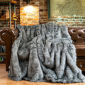 Luxury Shaggy Faux Fur Throw Blanket – Super Soft Fluffy Reversible Plush Velvet Warm Throw for Bed & Sofa in 6 Colors 2 Sizes (50"x60" & 60"x80")