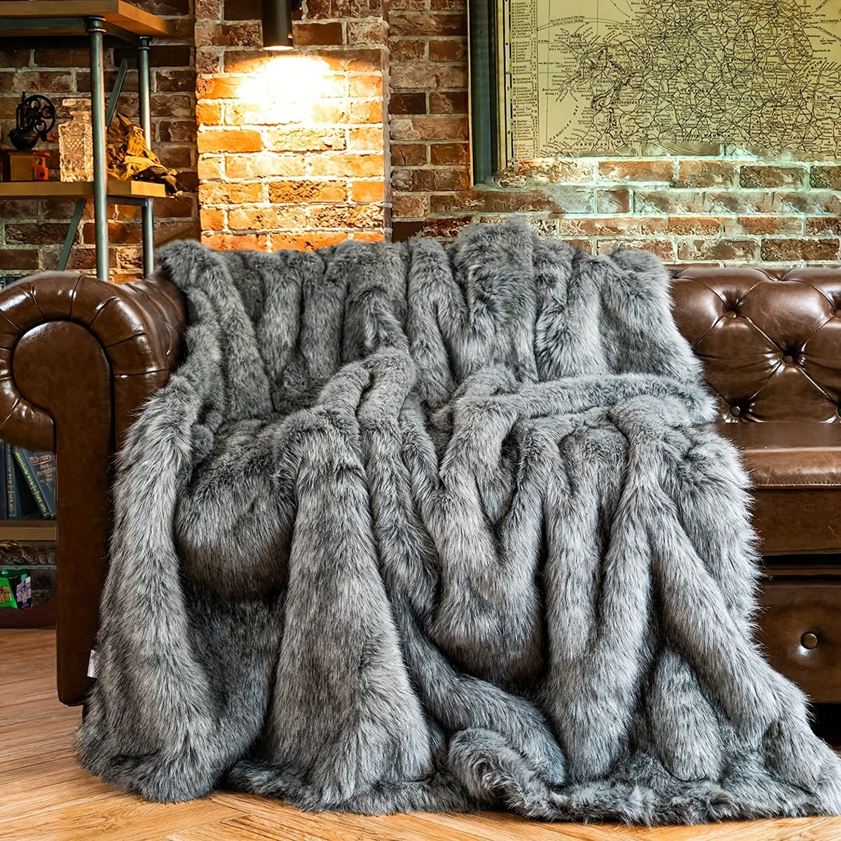 Luxury Shaggy Faux Fur Throw Blanket – Super Soft Fluffy Reversible Plush Velvet Warm Throw for Bed & Sofa in 6 Colors 2 Sizes (50"x60" & 60"x80")