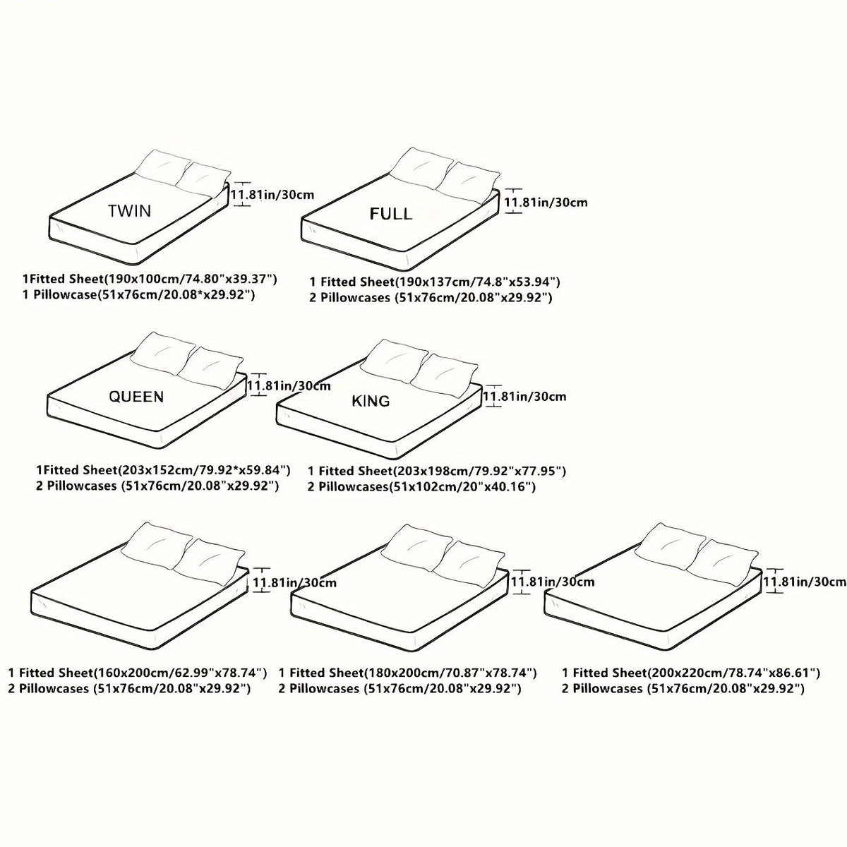 2/3-Piece Satin Bedding Set - Luxury Soft Fitted Sheet & Pillowcases - Twin, Full, Queen, King & Custom Sizes - Black, White, Grey, Navy, Lavender, Burgundy, Dark Green, Light Blue & Orange-Red