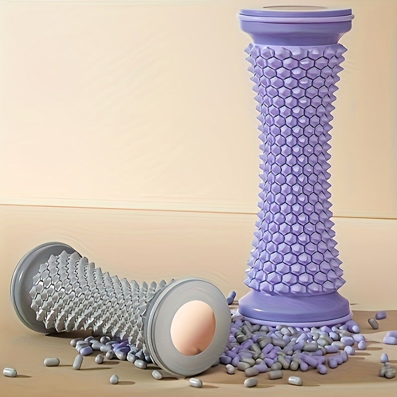 Plantar Fascia Foot Massager Roller Non-Electric Plastic Rolling Trainer for Heel Pain Relief Arch Support Foot Comfort Home Use Gray Purple