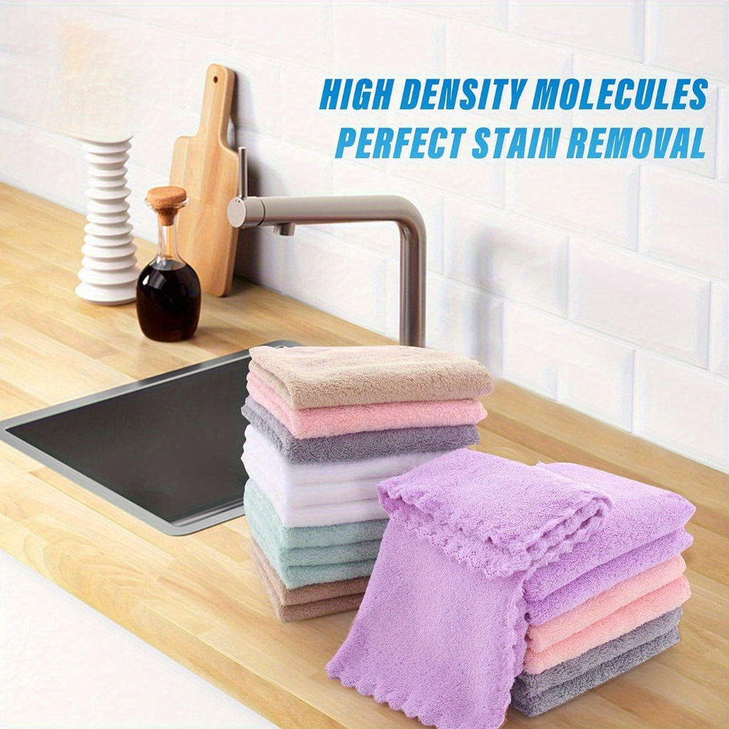 40-Pack Cleaning Cloths Soft Absorbent Household Rags 9.4x9.4 Inch | Multi-Purpose Square Towels Kitchen Bathroom Car Cleaning | Reusable Washable Random Colors | Bulk Value Pack | Gift for Mom
