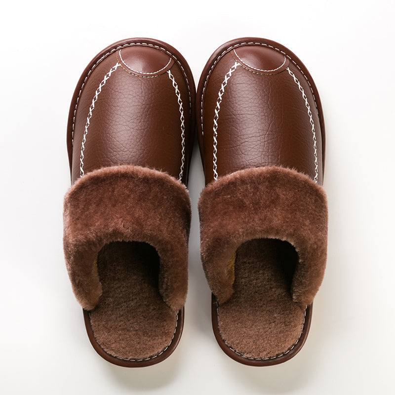 Men's Slip-On Indoor Slippers with Soft PU Sole – Warm Non-Slip House Shoes for Winter, Lightweight Comfort Home Slippers in Multiple Colors, Sizes US 3.5–13