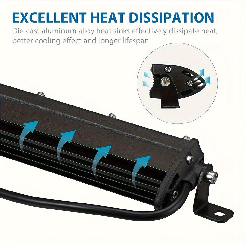 LED Light Bar Offroad Kit – 2x 10 Inch LED Light Bars + 4x 4 Inch Spot Lights for Jeep Truck SUV 4x4 Off-Road Driving, Waterproof Bright White Work Lights, Easy Install (Battery Not Included)