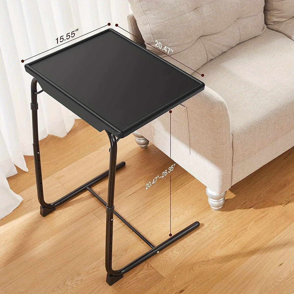 Adjustable Foldable TV Tray Table - 6 Height & 3 Tilt Angle Settings - Bed, Sofa & Restaurant Use - 1, 2 & 3 Pack - Black, White & Grey
