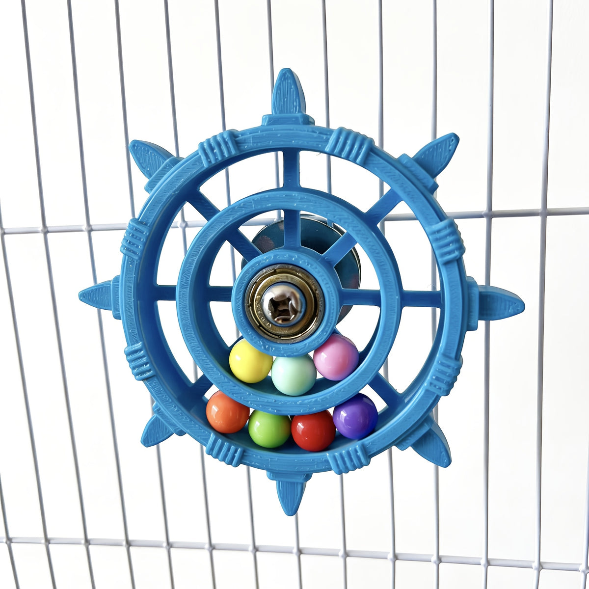 Colorful Parrot Spinning Wheel Toy with Spinning Disc Bead Bird Cage Toy for Budgies Cockatiels Canaries Stress Relief Fun Interactive Cage Accessory Multiple Colors