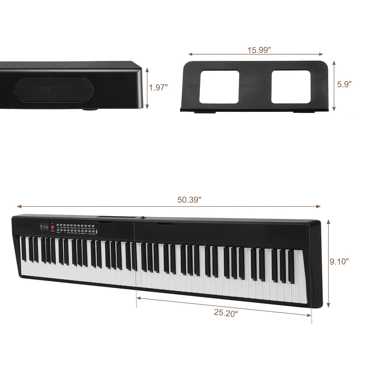 Glarry 88-Key Foldable Portable Electric Piano Keyboard – Full-Weighted Keys, 1000 Timbres & Rhythms, 150 Demo Songs, Metronome, Sustain Pedal & 420D Carry Bag Included, for Beginners & Musicians, White or Black – Nova Mart