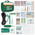 Pet First Aid Kit for Dogs & Cats - Emergency Safety Essentials with Disposable Booties for Home, Hiking, Travel & Camping - FSA/HSA Eligible - Green