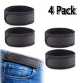 4PCS Elastic Invisible Waistband Belt for Men & Women – Adjustable No-Buckle Nylon Continuous Loop Belt, Machine Washable, Fits Jeans Pants & Casual Wear, Standard Size, Black