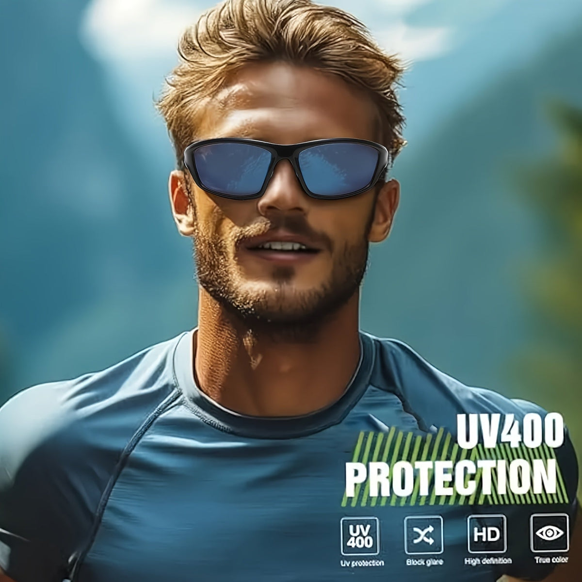 4 Pairs Sports Sunglasses UV400 for Men & Women – Ultralight PC Frame Full Lens Protection for Cycling, Running, Rock Climbing, Fishing & Outdoor Travel, Bulk Value Pack