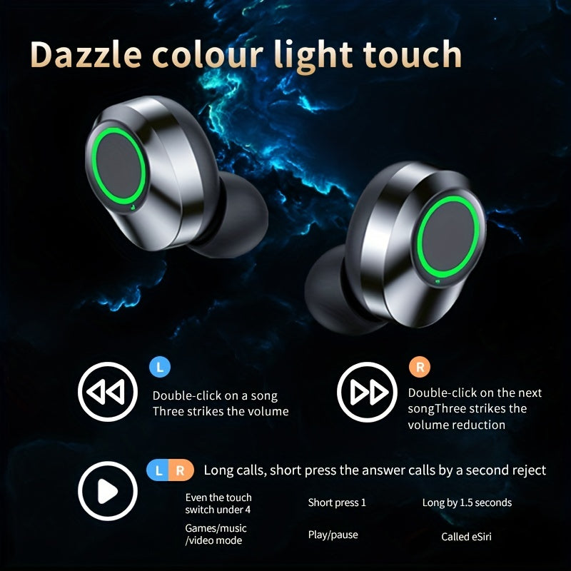 TWS Wireless Earbuds Stereo Bluetooth Earphones Mini In-Ear Headphones with Charging Case Compatible with iPhone Android Xiaomi Black