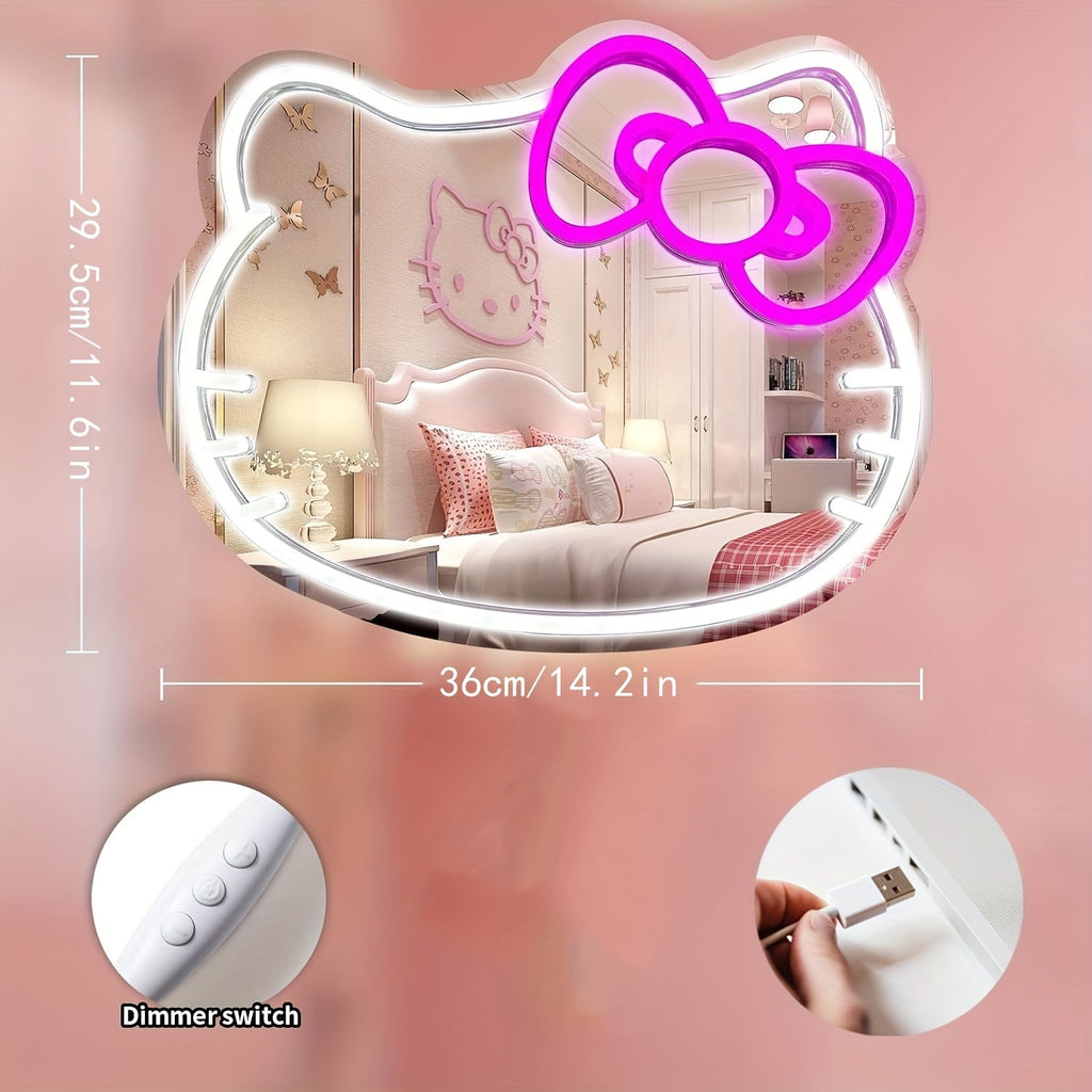 Hello Kitty LED Neon Sign Multi-Color USB Powered Push Button Control Wall Hanging Decorative Night Light for Bedroom Kids Room Gaming Room Party Decor