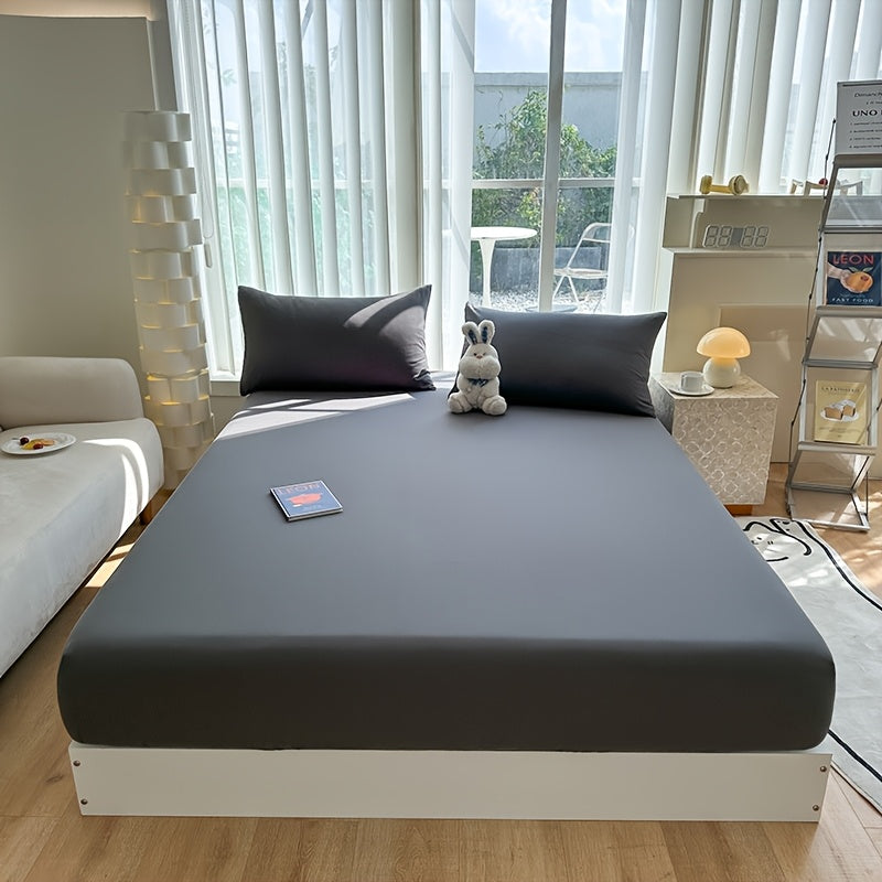 Soft Skin-Friendly Fitted Sheet & Mattress Protector - Twin, Full, Queen & King + Custom Sizes - Aqua Green, White, Grey, Black, Pink, Purple, Blue, Yellow, Khaki & More