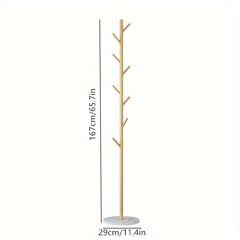 Clothes Rack Floor Standing Minimalist Marble Base Garment Rack Vertical Single Hook Coat Hanger Modern Bedroom Storage Shelf Golden Stand