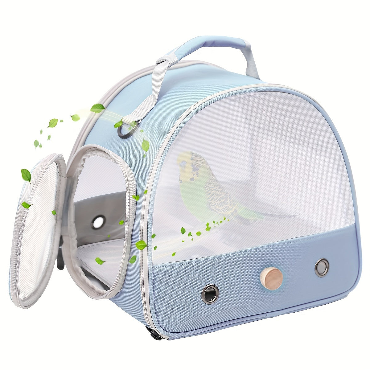 Foldable Bird Travel Cage Carrier for Parakeets Budgies Cockatiels Conures & Parrots – Compact Transport Case with Perch & Soft Mat Airline Approved for Vet Trips & Outdoor Adventures