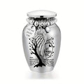 Mini Keepsake Cremation Urn with Wing Charm – 2.56 Inch Aluminum Alloy Memorial Ash Holder with I Am Always with You Engraving, Small Human Ashes Urn for Remembrance & Sympathy Gift, Silver