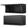 Metal Wall Mount Storage Cabinet 31.5 Inch Wide Up-Flip Door 3.2 Cubic Feet for Garage Kitchen Workshop Contemporary Steel Wall Cabinet Black or Black Gray