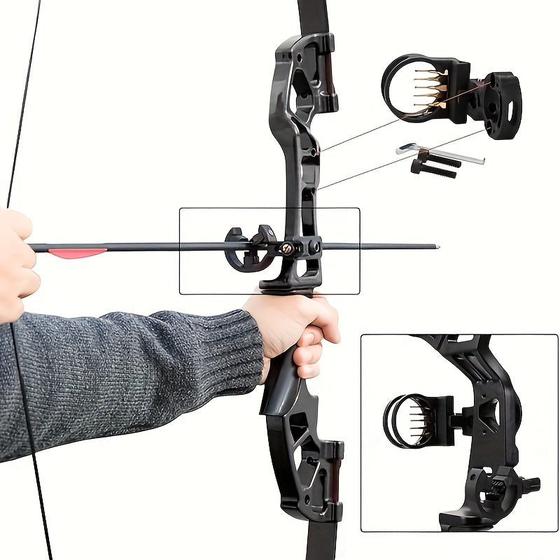 51" Recurve Bow & Arrow Set - 30lb & 40lb Draw, Right-Handed & Ambidextrous, 6 Arrows, Arm Guard & Arrow Rest - Adult Competition & Training - Black, Purple, Red, Orange & Blue