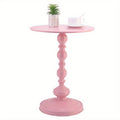 Cream Style Round Iron Sofa Side Table – Modern Minimalist 40cm (15.7") Creative Coffee Table for Living Room in Pink