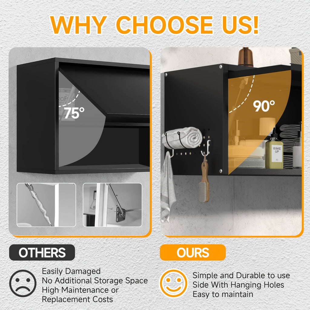 Metal Wall Mount Storage Cabinet 31.5 Inch Wide Up-Flip Door 3.2 Cubic Feet for Garage Kitchen Workshop Contemporary Steel Wall Cabinet Black or Black Gray