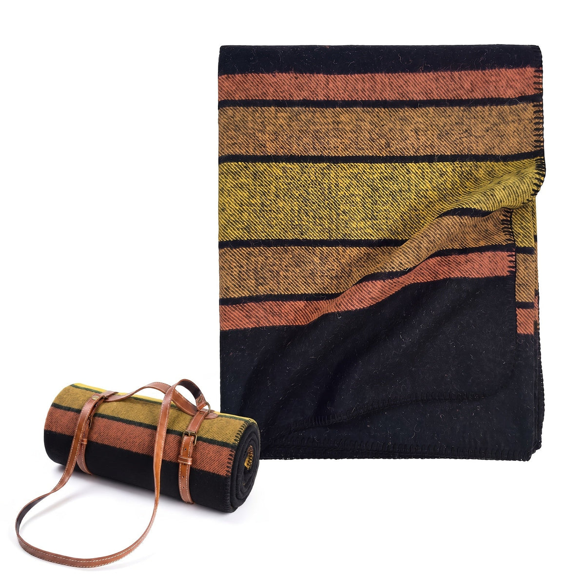 100% Wool Blanket Warm Thick Washable for Camping Outdoors Sporting Events & Survival Kits – Multiple Colors & Sizes | Sunset Land Forest
