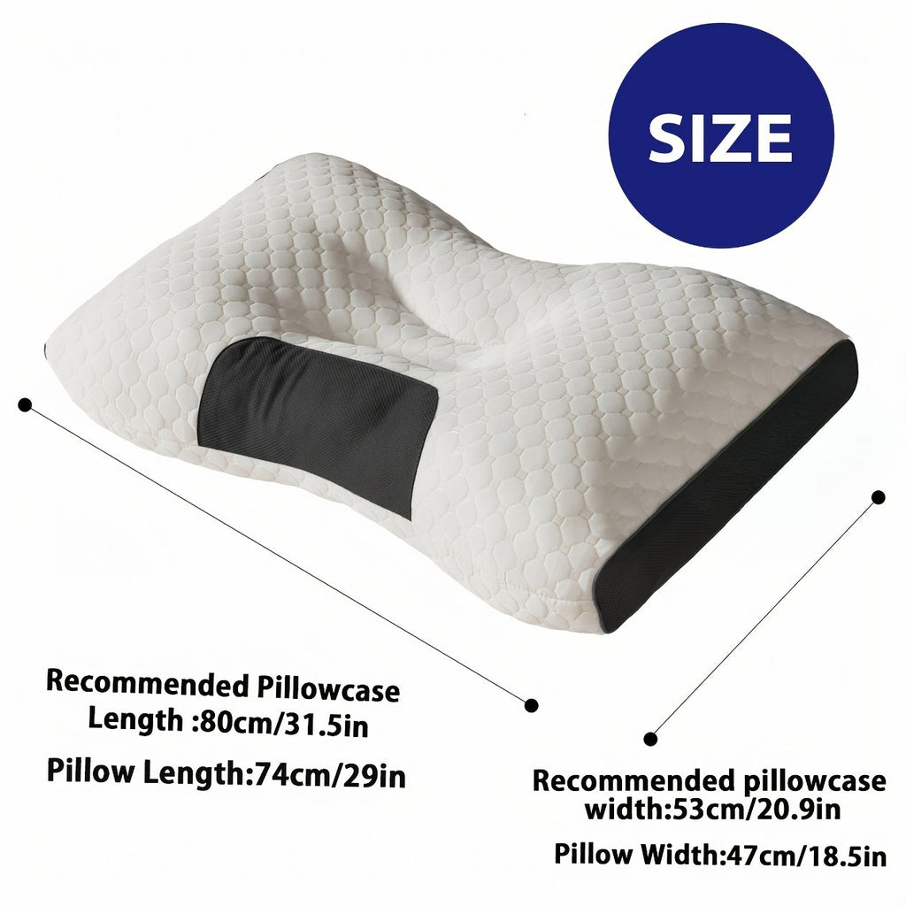 2-Pack Ergonomic Neck Massage Pillows - Soft Woven, Adjustable Pillow Core & Removable Pillowcase, Enhanced Sleeping Comfort for Couples - White, Gray, Purple, Blue, Pink & Dark Green