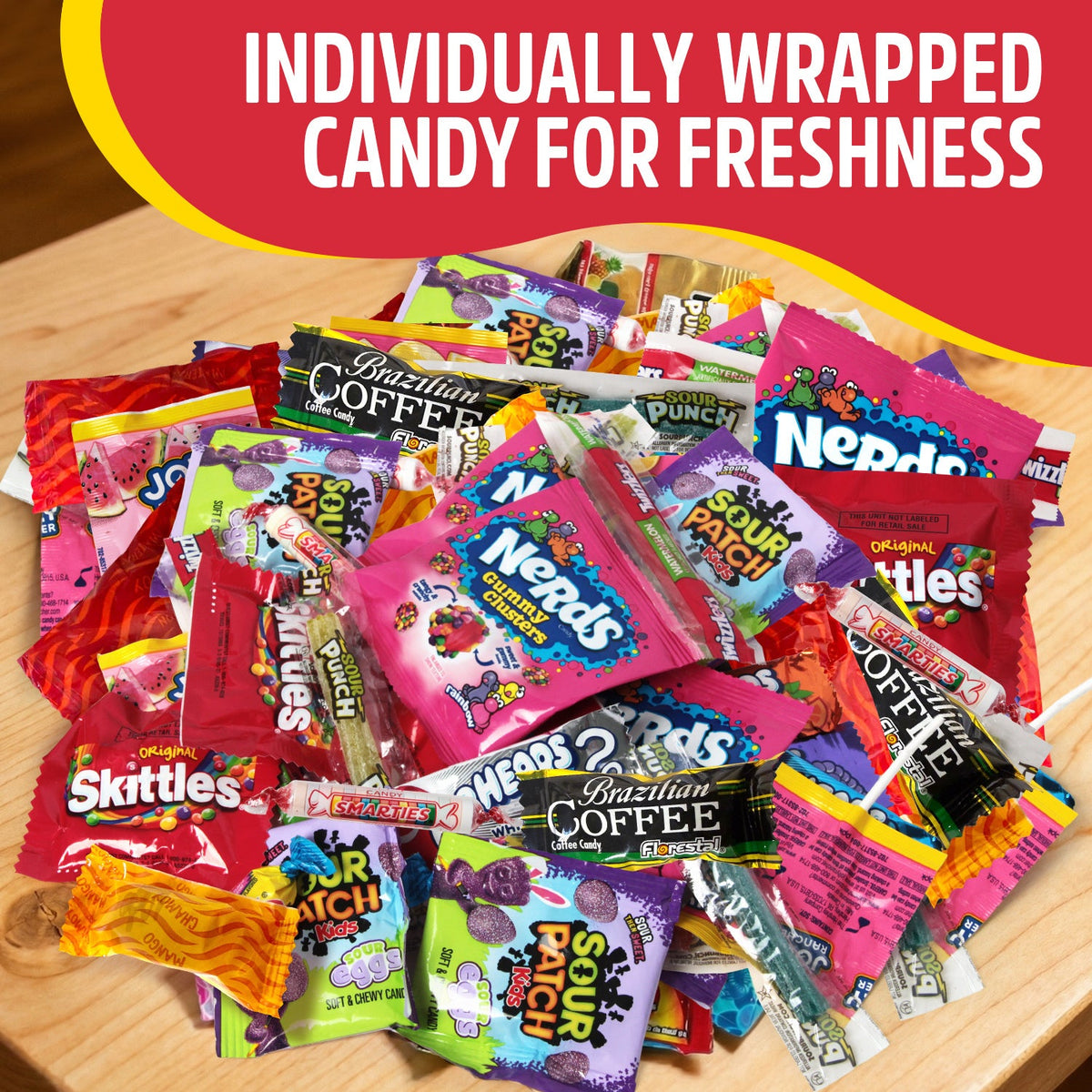 Assorted Bulk Candy Variety Pack - 4 Pounds Individually Wrapped Mix for Pinatas, Parties, Offices, Christmas, Holidays, Birthdays & Gifting