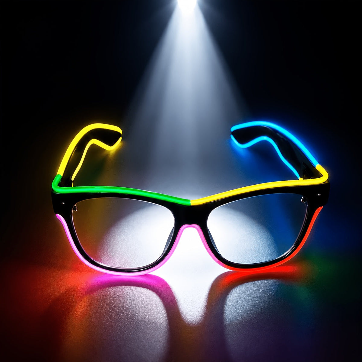 Colorful LED Light Up Glasses Fluorescent Neon Party Glasses Multi-Color Luminous for Halloween Christmas EDM Rave Festival Cosplay Carnival Party