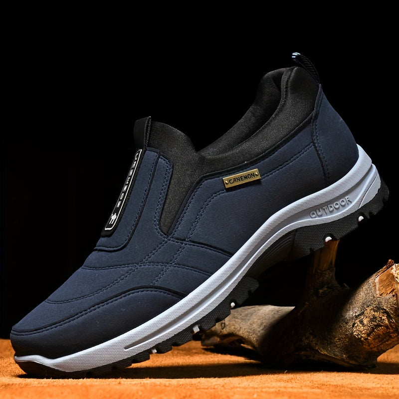Men's Low-Top Letter Print Casual Sneakers Slip-On Athletic Shoes with Cushioned Insole – Comfortable Round Toe for Gym, Office & Daily Wear, Sizes US 6–11