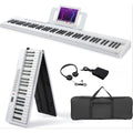 Glarry 88-Key Foldable Portable Electric Piano Keyboard – Full-Weighted Keys, 1000 Timbres & Rhythms, 150 Demo Songs, Metronome, Sustain Pedal & 420D Carry Bag Included, for Beginners & Musicians, White or Black – Nova Mart