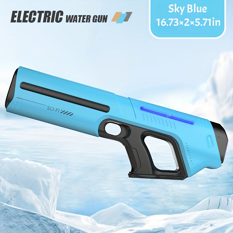 Electric Water Gun Auto-Fill with LED Pulse Light – 40ft Long Range Rapid-Fire Squirt Gun, USB Rechargeable 240-Shot Tank, Water Blaster for Kids & Adults, Pool Beach Backyard Summer Fun