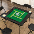 Folding Card Table with Green Felt Surface – Portable Mahjong Table for Poker, Dominoes & Card Games, Foldable Game Table for Home Game Night, Easy Setup, Black or White – Nova Mart