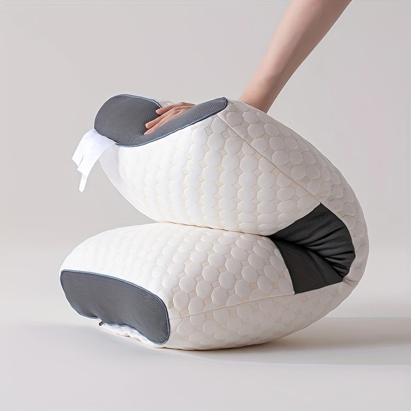 2-Pack Ergonomic Neck Massage Pillows - Soft Woven, Adjustable Pillow Core & Removable Pillowcase, Enhanced Sleeping Comfort for Couples - White, Gray, Purple, Blue, Pink & Dark Green