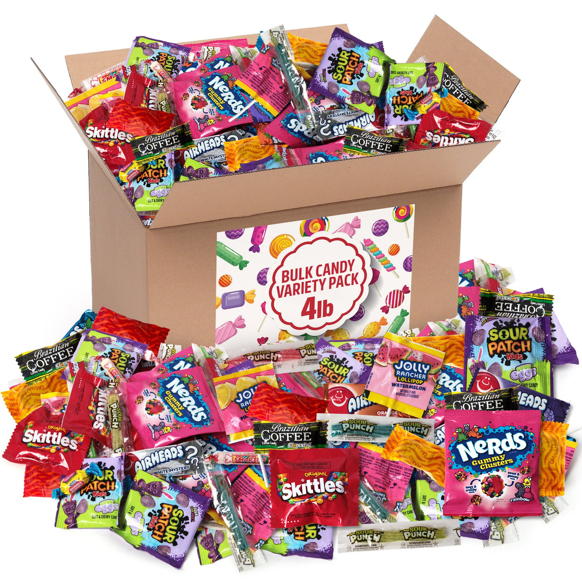 Assorted Bulk Candy Variety Pack - 4 Pounds Individually Wrapped Mix for Pinatas, Parties, Offices, Christmas, Holidays, Birthdays & Gifting