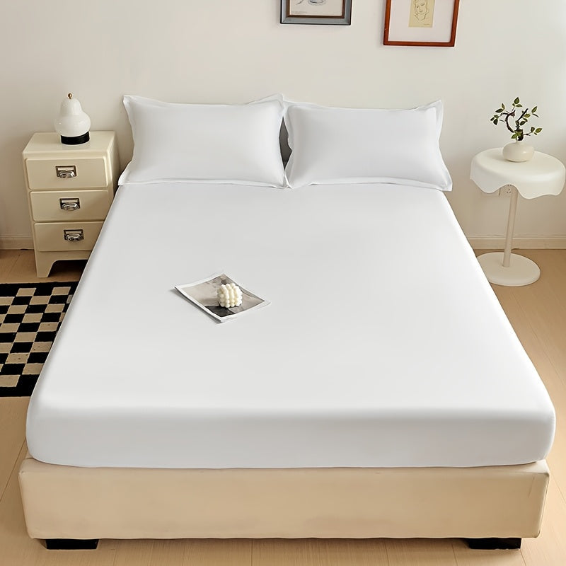 Microfiber Brushed Solid Color Fitted Sheet - Soft, Skin-Friendly & Breathable - All-Season, Washable - Twin, Full, Queen, King & Custom Sizes - White, Pink, Yellow, Blue, Mint Green, Grey, Purple & Black