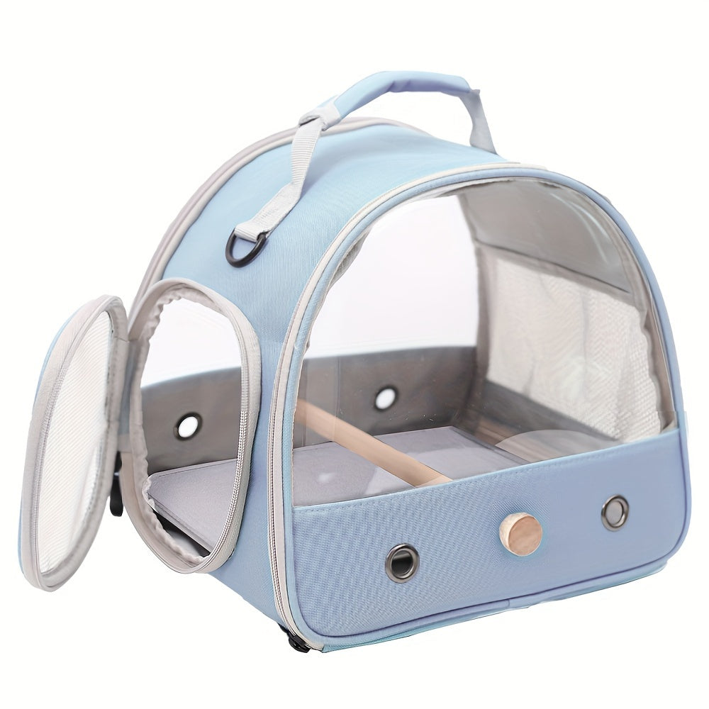 Foldable Bird Travel Cage Carrier for Parakeets Budgies Cockatiels Conures & Parrots – Compact Transport Case with Perch & Soft Mat Airline Approved for Vet Trips & Outdoor Adventures