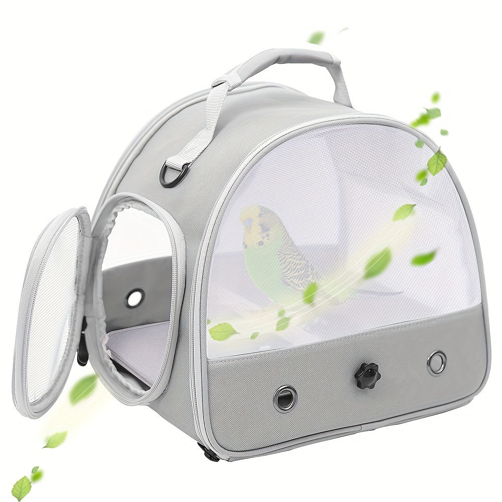 Foldable Bird Travel Cage Carrier for Parakeets Budgies Cockatiels Conures & Parrots – Compact Transport Case with Perch & Soft Mat Airline Approved for Vet Trips & Outdoor Adventures