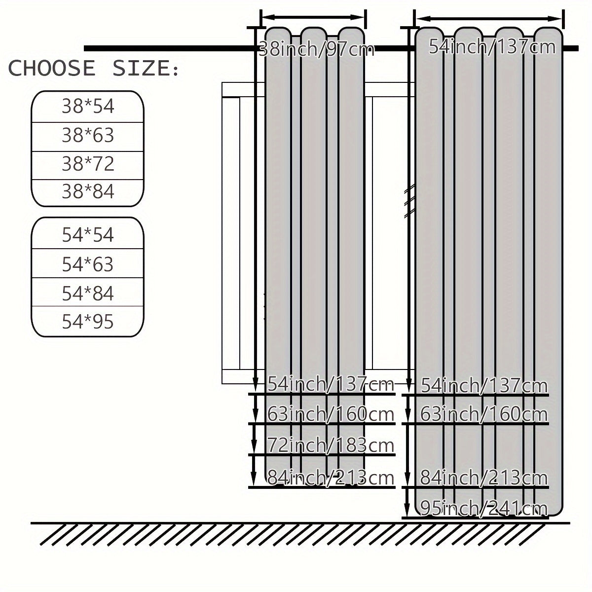 Rod Pocket Light Filtering Curtains 4 Panels Solid Color | Yarn-Dyed Fade Resistant Fabric | Easy 30-Second Install | Living Room Bedroom Office Patio Door | 10 Colors 8 Sizes 38-54 Wide 54-95 Long