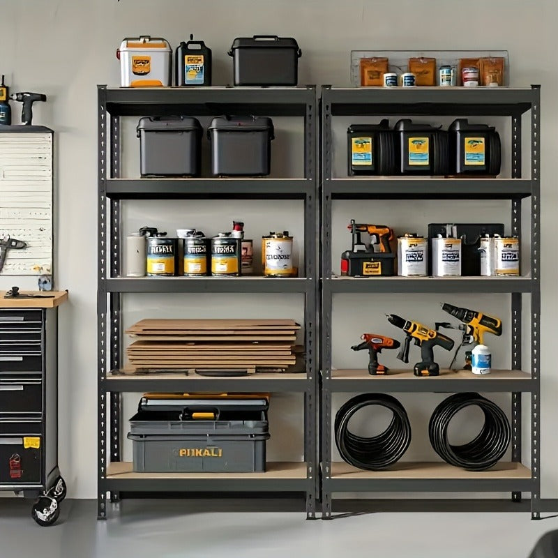 5-Tier Heavy-Duty Metal Shelving Unit, 2000 lbs Total Capacity, 72"H x 35.5"W x 15.8"D, Adjustable Shelf Heights, Easy Assembly, for Garage Basement Warehouse Commercial & Residential Storage