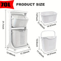 Rolling Laundry Hamper Cart with Wheels – 2/3/4 Tier Large Capacity Laundry Basket with Removable Baskets for Laundry Room Bathroom Organization in White