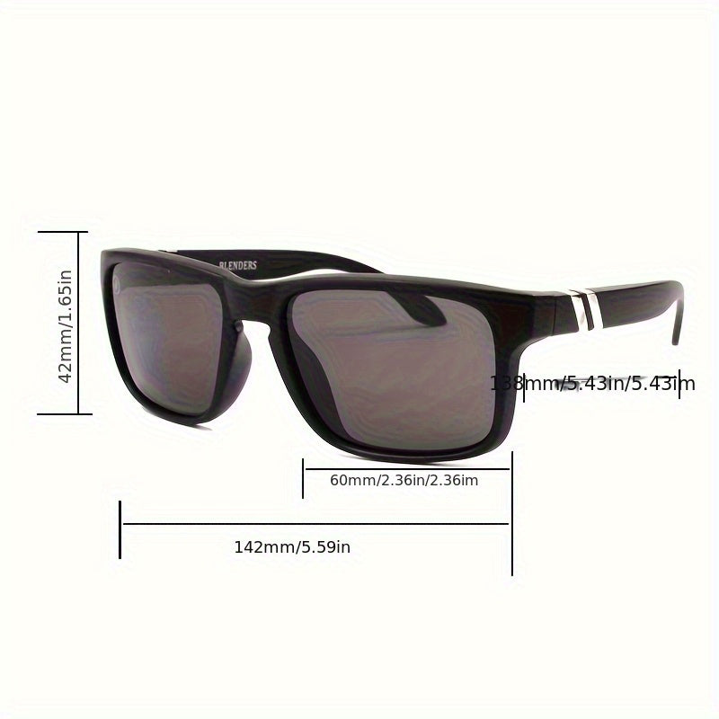 Men's Polarized Vintage Square Sunglasses UV400 with Mirror Coating – Classic Fashion Driving Eyewear in 8 Colors, Blue, Black, Green, Red, Purple, Silver & More