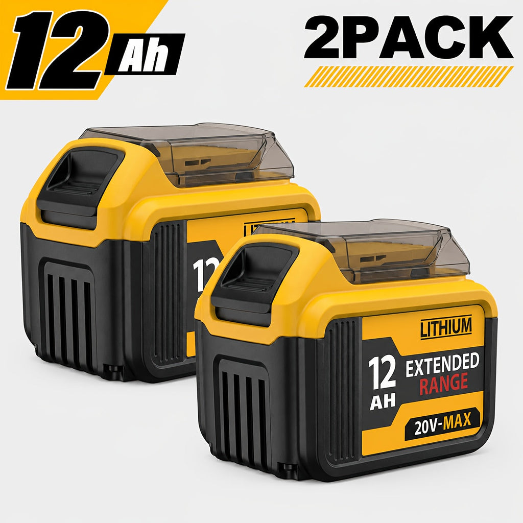 DeWalt 20V MAX Compatible Replacement Battery 8Ah/12Ah - DCB200 DCB204 DCB206 DCB201 DCB203 DCB181 DCB180 - DCD/DCF/DCG Series Cordless Power Tools - 2/4/6 Pack