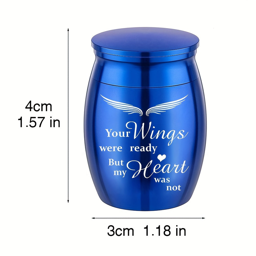 Mini Keepsake Urns for Ashes 2-Pack - Stainless Steel Heart Urn Necklace Memorial Pendant Set for Pet & Human Ashes, Small Cremation Jewelry for Women Men & Loved Ones (Blue or Purple)