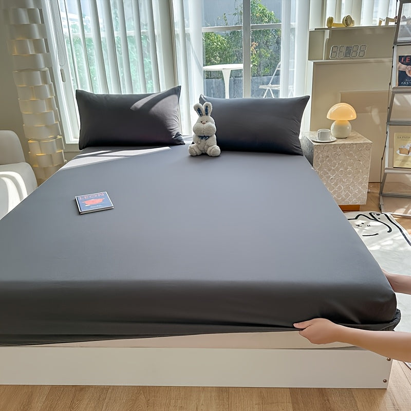 Soft Skin-Friendly Fitted Sheet & Mattress Protector - Twin, Full, Queen & King + Custom Sizes - Aqua Green, White, Grey, Black, Pink, Purple, Blue, Yellow, Khaki & More