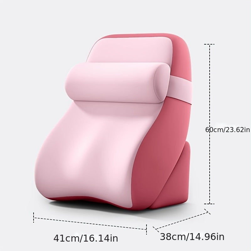 Contoured Backrest Support Pillow for Bed - 3-Level Adjustable Reading Wedge, Memory Foam, Side Wraparound Support, Ergonomic for Shoulder, Waist & Pelvis - Reading, Gaming & Dorm