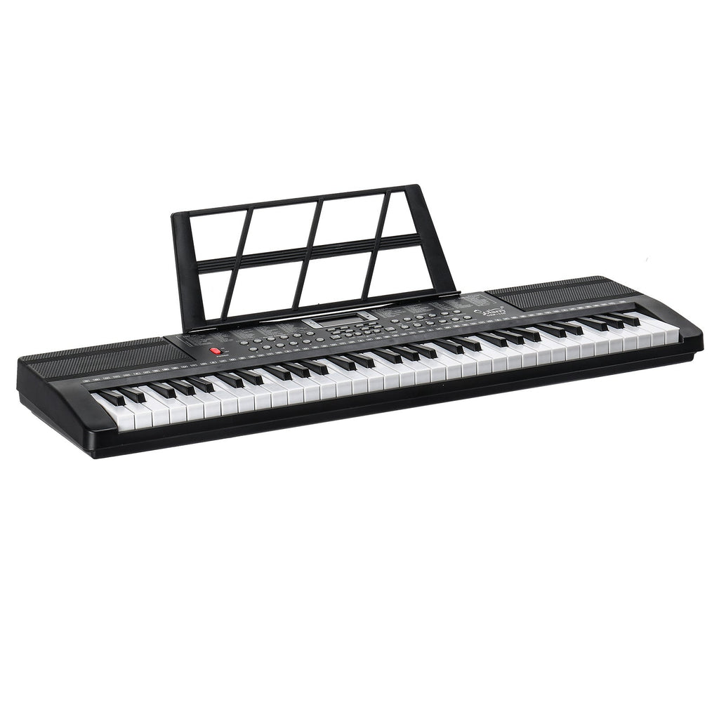 61-Key Beginner Keyboard Piano Starter Kit with Stand Bench Microphone Music Rest Built-in Speakers 200 Timbres 200 Rhythms LED Display for Kids Adults