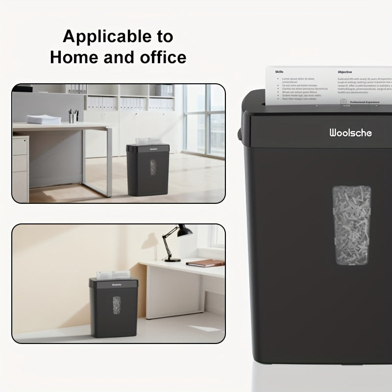 Ultra-Quiet 10-Sheet Paper Shredder - P-4 Cross-Cut Security, 3.43 Gal Bin, Shreds CDs, Staples & Cards - Compact Home Office Shredder - Black