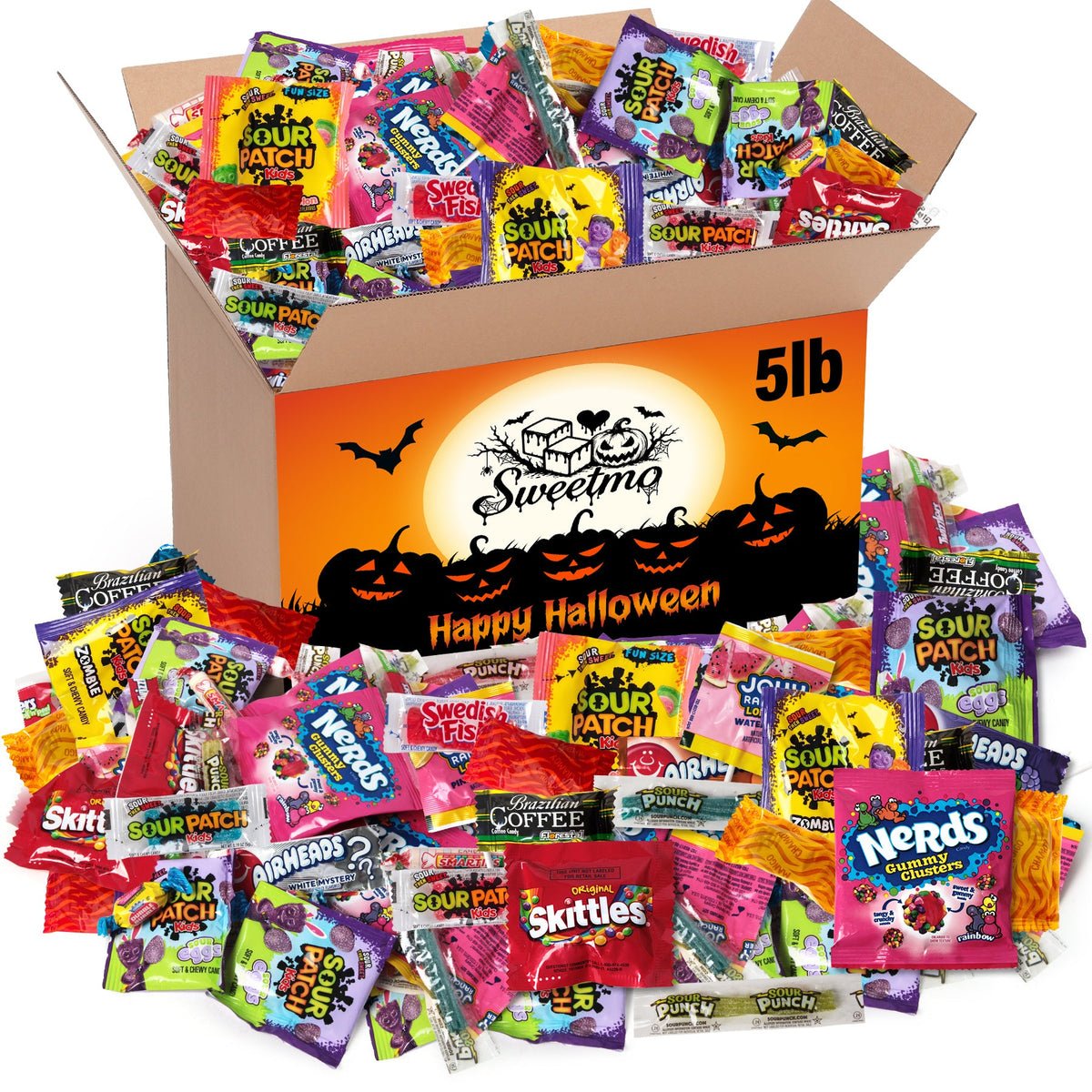 Halloween Candy Bulk Mix - 5 lb Individually Wrapped Assorted Sour, Gummy & Hard Candy for Trick-or-Treating, Goodie Bags, Trunk or Treat & Classroom Parties