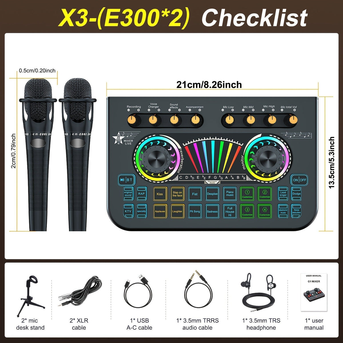 Microphone Mixer Bundle Kit for Podcast Recording Studio – Audio Mixer with Mic Stand, Sound Card, Streaming & Karaoke Setup for PC Phone Gaming